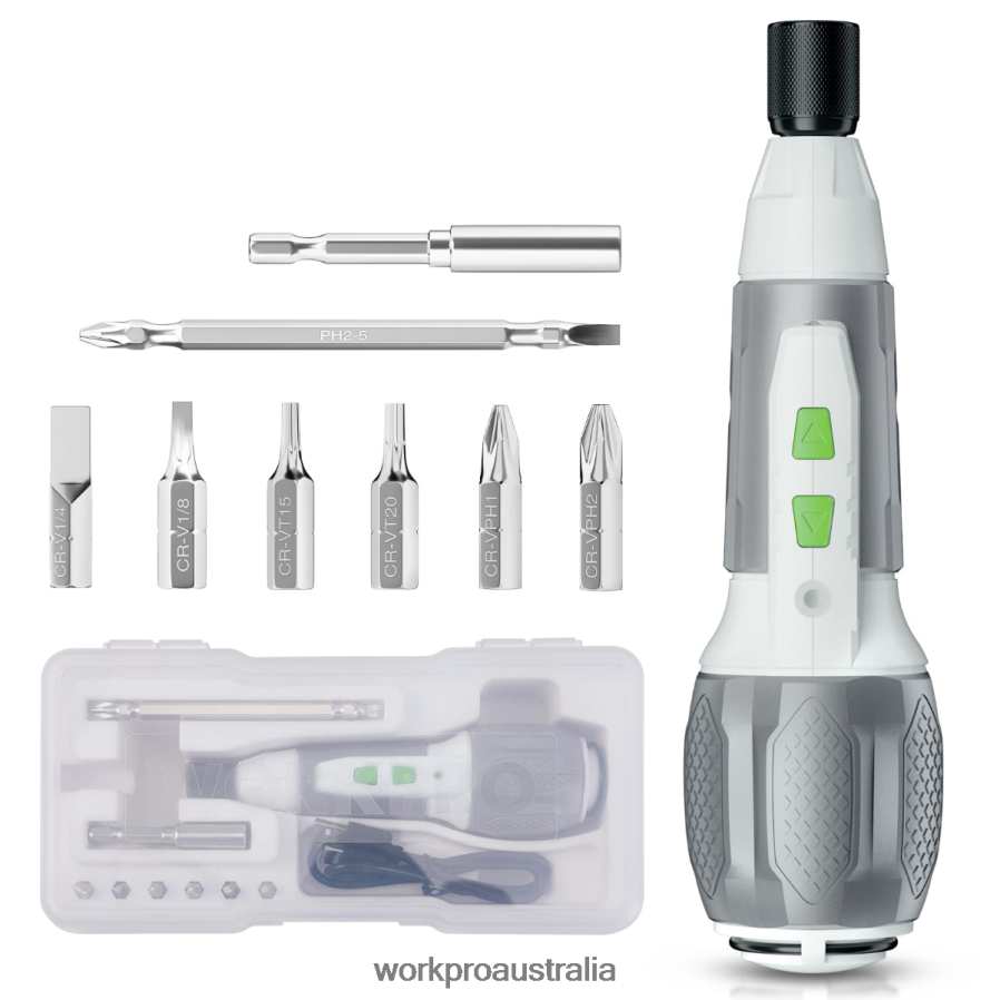 WORKPRO Cordless 4V USB Rechargeable Lithium-ion Battery Screwdriver Kit D4R0VT236 Tool Pink/White