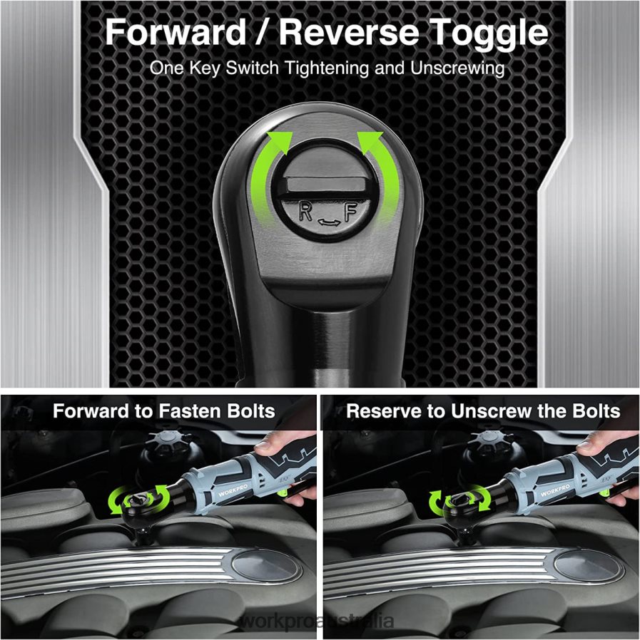 WORKPRO Cordless Electric Ratchet Wrench 12V 40 Ft-lbs Electric Ratchet Wrench 9 Pcs Set D4R0VT227 Tool Useful