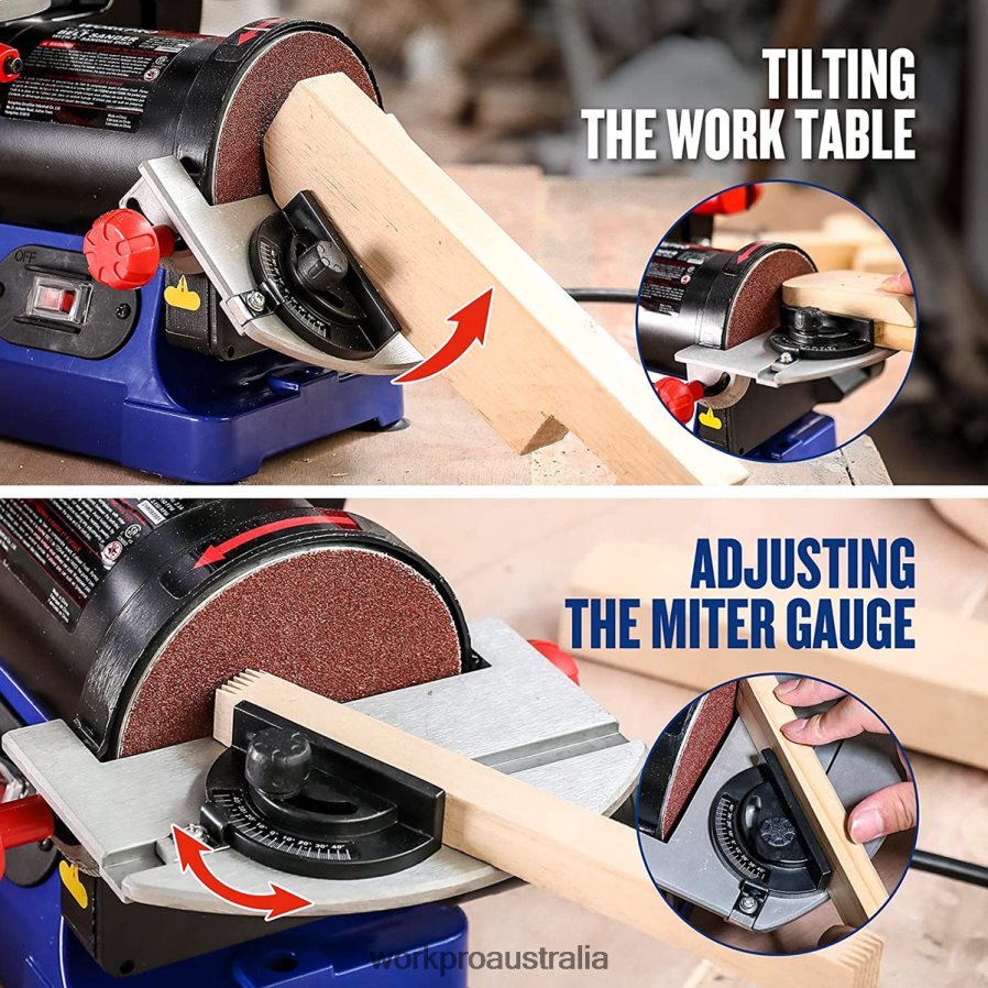 WORKPRO Disc Belt Sander 1 in x 30 in Belt  5 in Sanding Disc including 6 PCS Sandpapers D4R0VT237 Tool Helpful