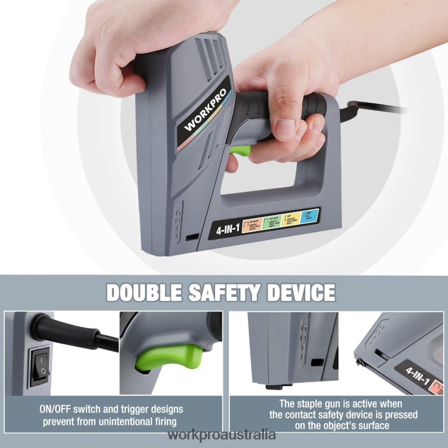 WORKPRO Electric Corded 4-in-1 Nail Gun Including 3000PCS of Staples and Nails D4R0VT60 Tool Helpful