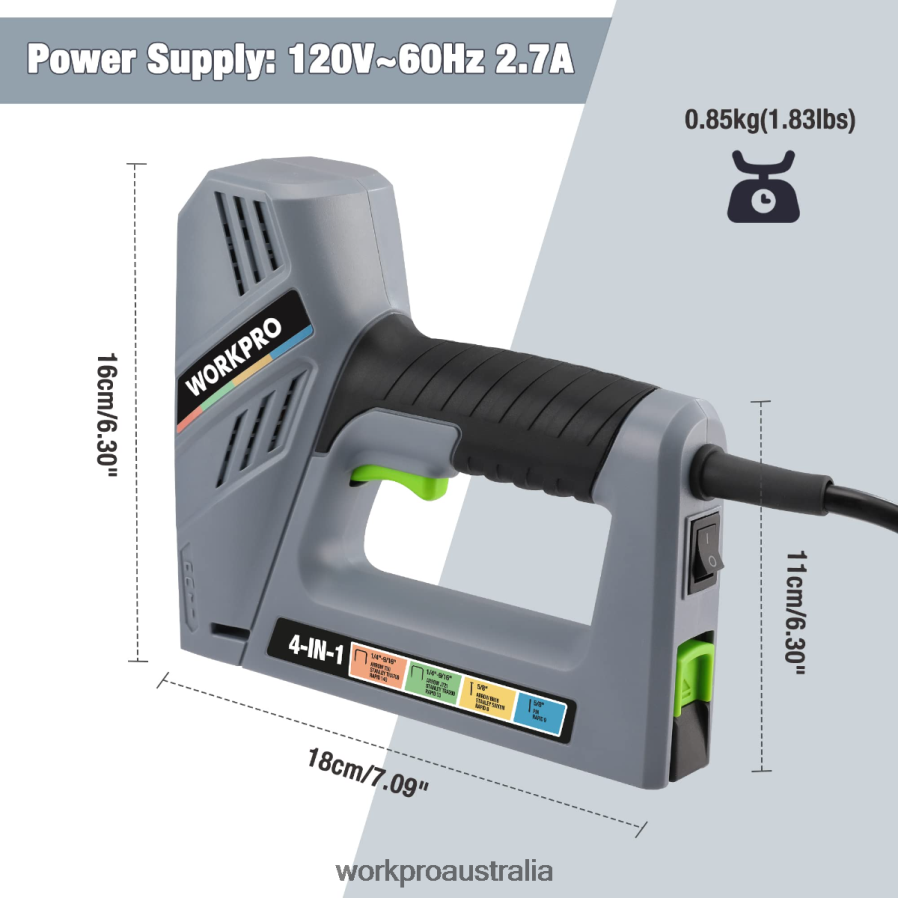 WORKPRO Electric Corded 4-in-1 Nail Gun Including 3000PCS of Staples and Nails D4R0VT60 Tool Helpful