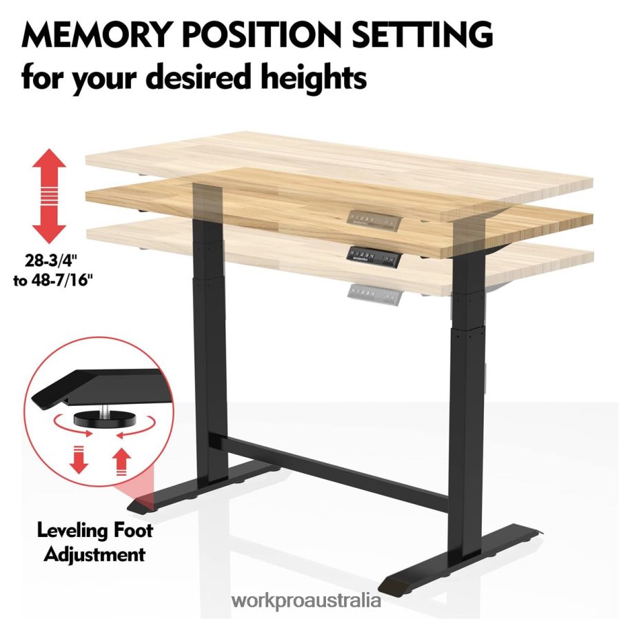 WORKPRO Electric Standing Height Adjustable Workbench with Wooden Top and Dual Motor D4R0VT5 Storage Morden