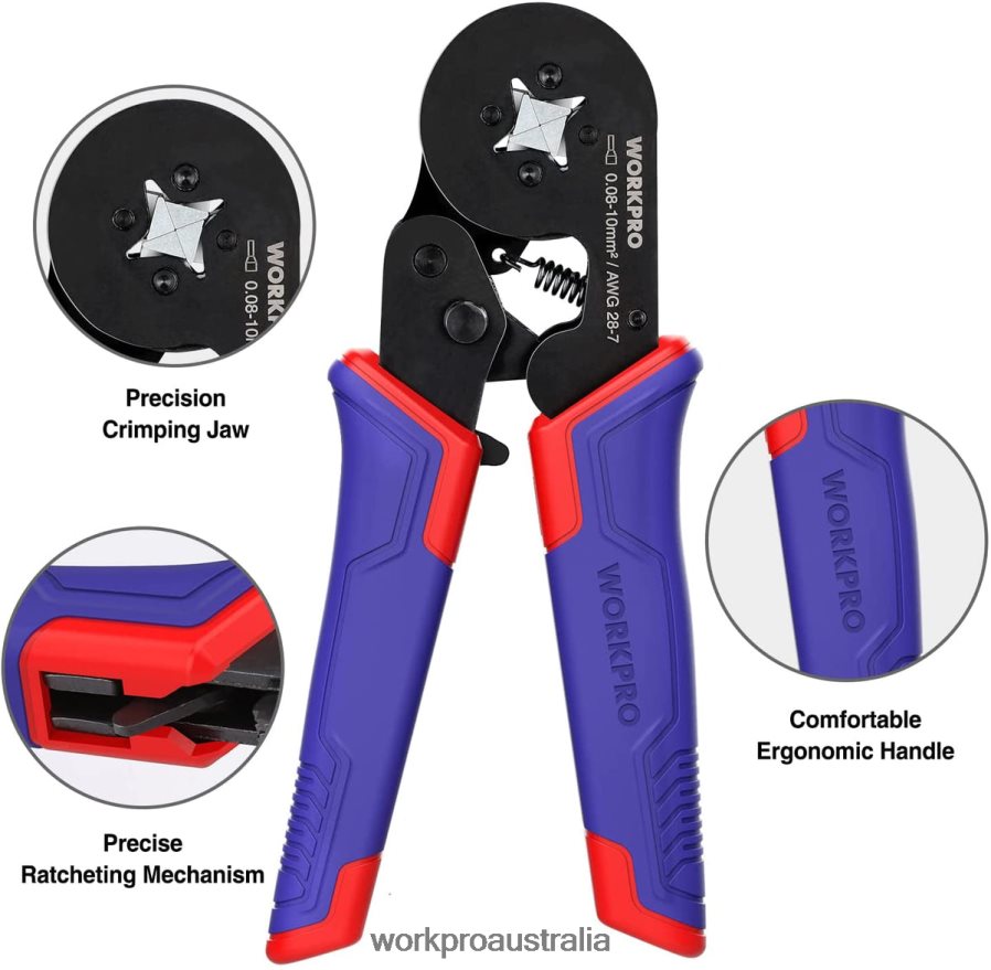 WORKPRO Ferrule Crimping Tool Kit AWG 28-7 Self-adjustable Ratchet Wire Crimping Tool D4R0VT161 Tool Morden