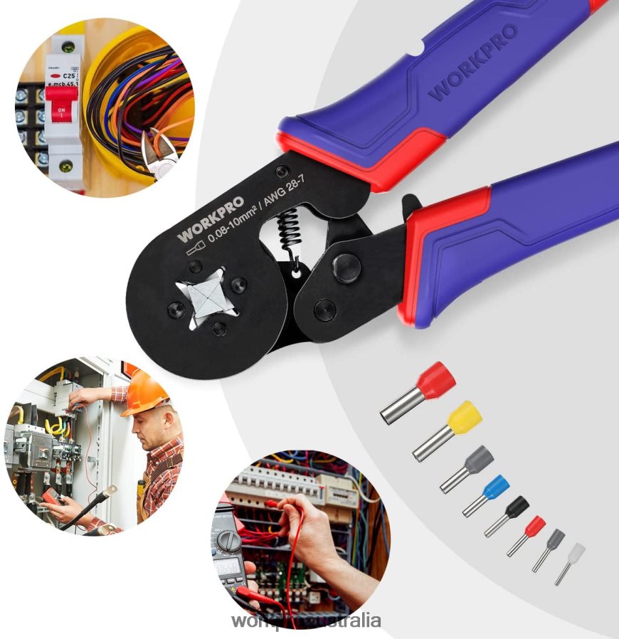 WORKPRO Ferrule Crimping Tool Kit AWG 28-7 Self-adjustable Ratchet Wire Crimping Tool D4R0VT161 Tool Morden