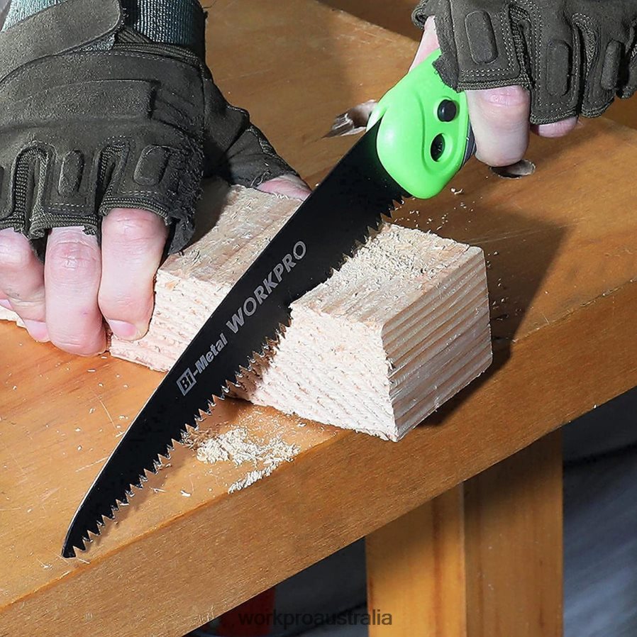 WORKPRO Folding Saw Compact Hand Pruning Saw with 7 Inch Blade Push Button Lock D4R0VT270 Tool Helpful