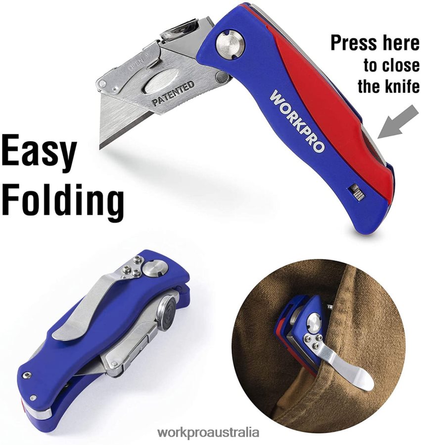 WORKPRO Folding Utility Knife Quick-change Box Cutter D4R0VT50 Tool Useful