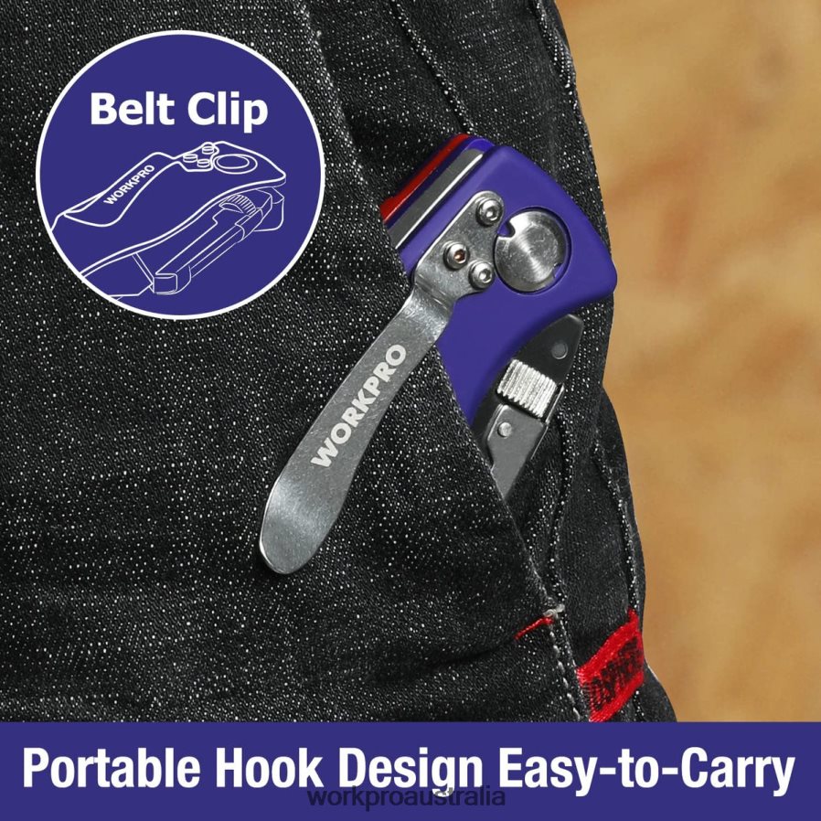 WORKPRO Folding Utility Knife with Back Lock Quick-change Box Cutter with Belt Clip D4R0VT46 Tool Morden