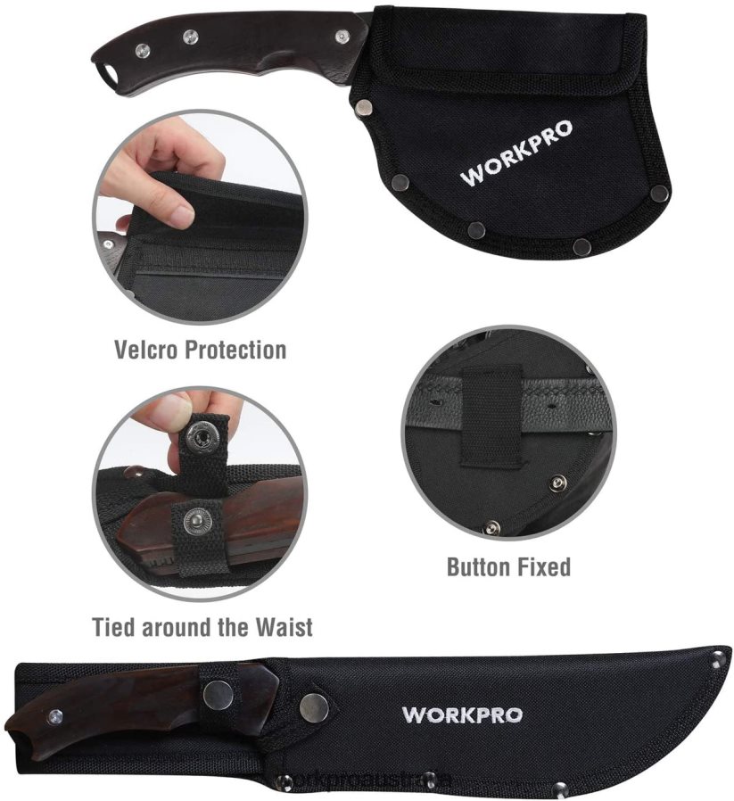 WORKPRO Full Tang Wood Handle Axe and Fixed Blade Knife Combo Set with Nylon Sheath D4R0VT48 Tool Useful