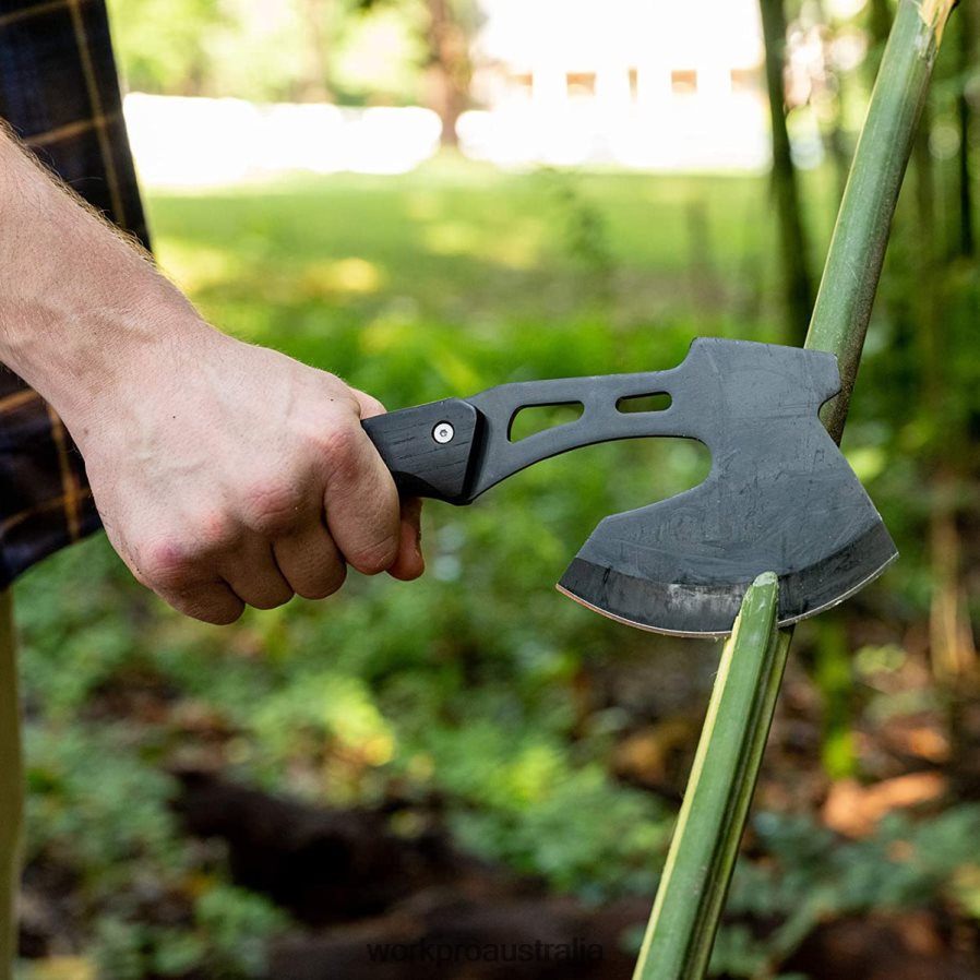 WORKPRO Full Tang Wood Handle Axe and Fixed Blade Knife Combo Set with Nylon Sheath D4R0VT48 Tool Useful