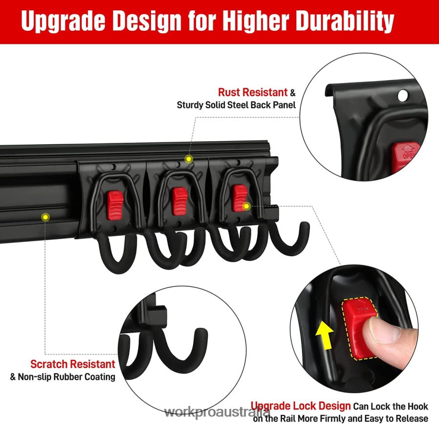 WORKPRO Garage Tool Organizer Wall Mount Garden Tool Organizer Storage Rack Heavy Duty Tool Hangers 64 Inch D4R0VT21 Storage Helpful