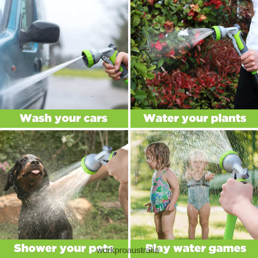 WORKPRO Garden High Pressure Water Hose Nozzle Sprayer with 8 Adjustable Watering Patterns  Thumb Control Design D4R0VT288 Tool Useful