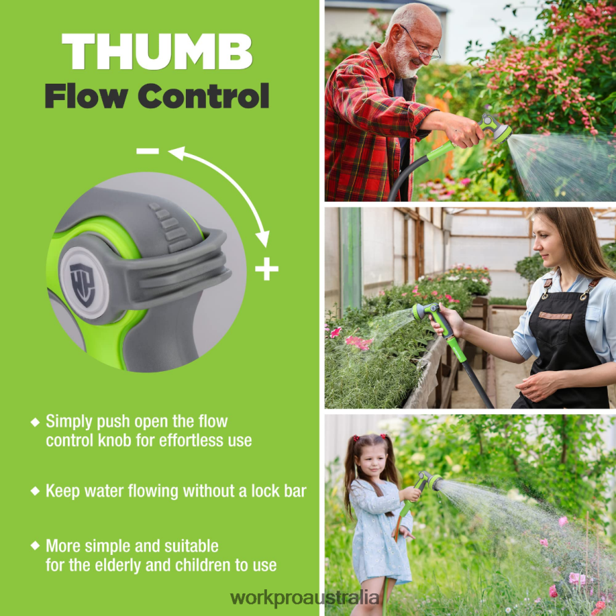 WORKPRO Garden Hose Nozzle Sprayer with 10 Spray Patterns D4R0VT278 Tool Helpful