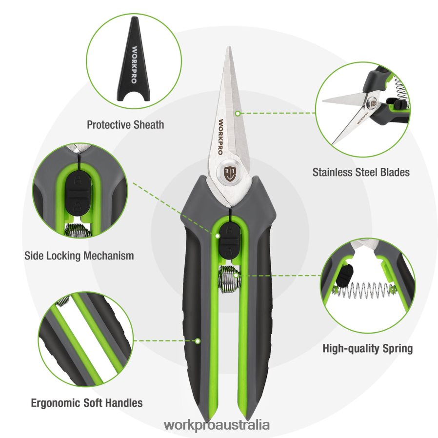 WORKPRO Garden Pruning Shears 2 Pack Bypass Pruning Shears and Straight Garden Scissors D4R0VT280 Tool Morden