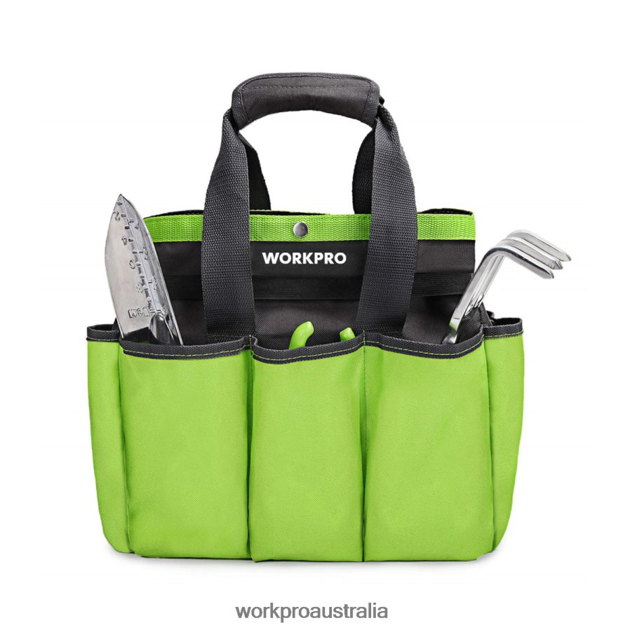 WORKPRO Garden Tool Bag Garden Tote Storage Bag with 8 Pockets Home Organizer for Indoor and Outdoor Gardening D4R0VT256 Storage Pink/Green