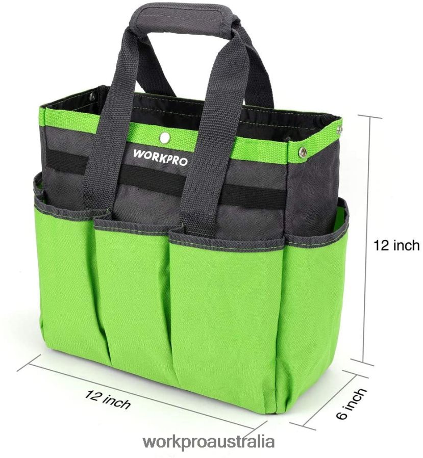 WORKPRO Garden Tool Bag Garden Tote Storage Bag with 8 Pockets Home Organizer for Indoor and Outdoor Gardening D4R0VT256 Storage Pink/Green