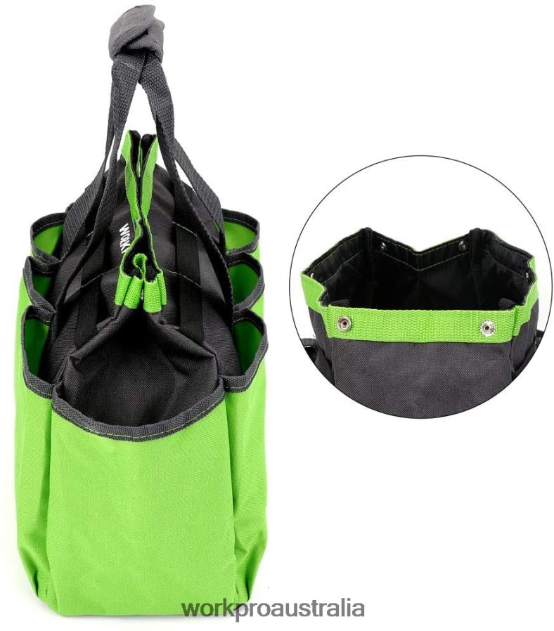 WORKPRO Garden Tool Bag Garden Tote Storage Bag with 8 Pockets Home Organizer for Indoor and Outdoor Gardening D4R0VT256 Storage Pink/Green