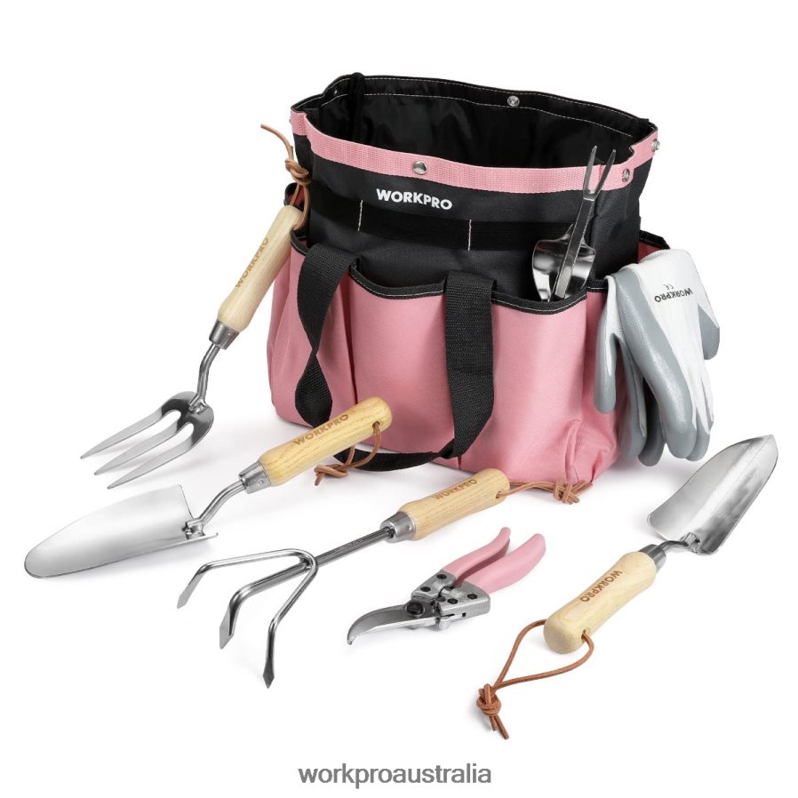 WORKPRO Garden Tools 7 Pcs Set Stainless Steel Heavy Duty Gardening Tools D4R0VT252 Tool Pink