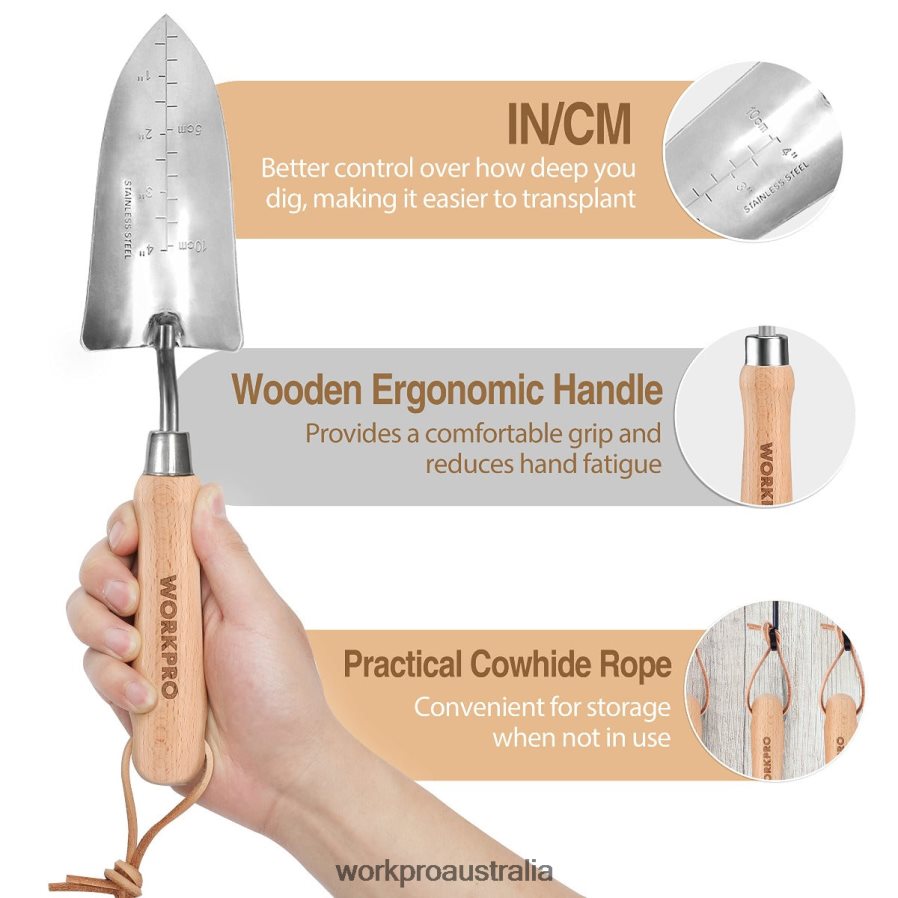 WORKPRO Garden Tools 7 Pcs Set Stainless Steel Heavy Duty Gardening Tools D4R0VT252 Tool Pink