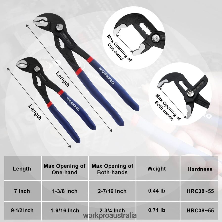 WORKPRO Groove Joint Pliers with Comfort Grip D4R0VT71 Tool Helpful