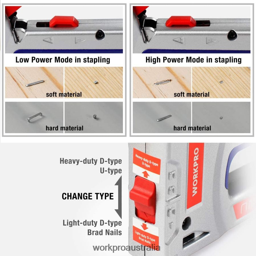 WORKPRO Heavy-Duty 4-in-1 Staple Gun Kit Manual Brad Nailer with 3000 Staples and 1000 Brad Nails D4R0VT57 Tool Helpful