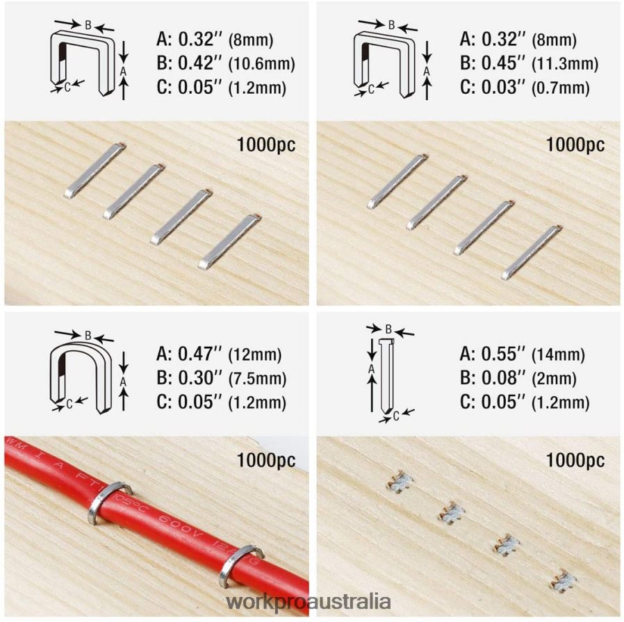 WORKPRO Heavy-Duty 4-in-1 Staple Gun Kit Manual Brad Nailer with 3000 Staples and 1000 Brad Nails D4R0VT57 Tool Helpful