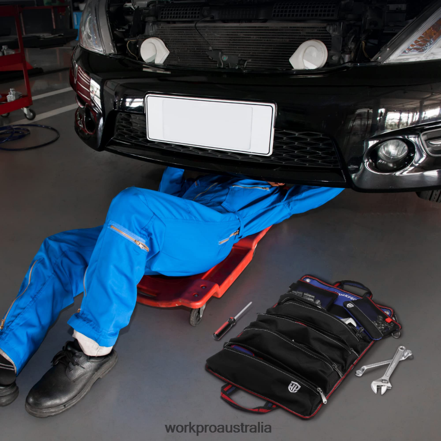 WORKPRO Heavy Duty Tool Roll Up Bag Organizer with 6 Pockets and Detachable Tool Pouches D4R0VT32 Storage New