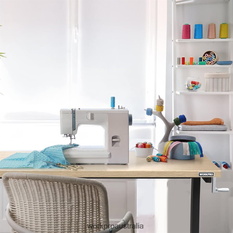 WORKPRO Height Adjustable Work Table with Crank Handle with Casters and Leveling Feet 500 Lbs Load Capacity D4R0VT3 Storage Useful