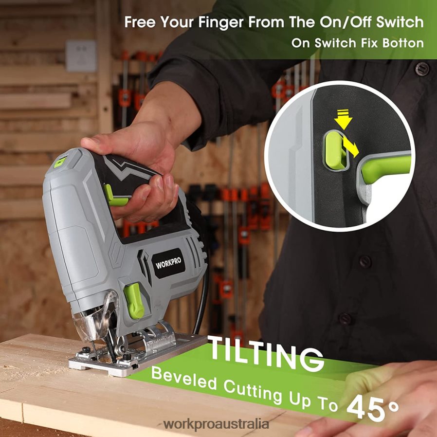 WORKPRO Jig Saw 5 AMP 3000 SPM Jigsaw Tool Corded Electric Power Cutter for Wood Metal and Plastic Cutting 7 Blades D4R0VT242 Tool Morden
