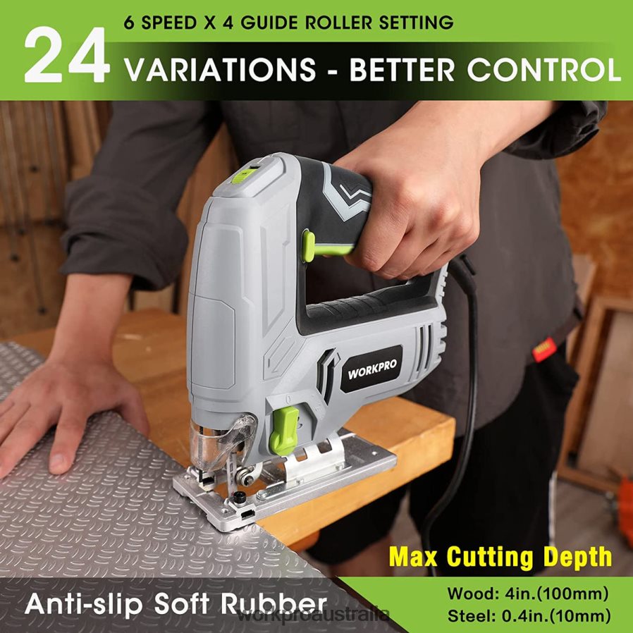 WORKPRO Jig Saw 5 AMP 3000 SPM Jigsaw Tool Corded Electric Power Cutter for Wood Metal and Plastic Cutting 7 Blades D4R0VT242 Tool Morden