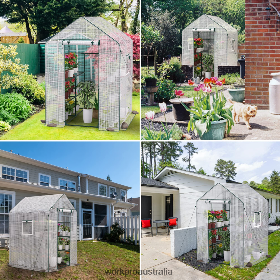 WORKPRO Large 3 Tier 8 ShelvesOutdoor Portable Walk-in Gardening Greenhouse D4R0VT290 Tool Useful