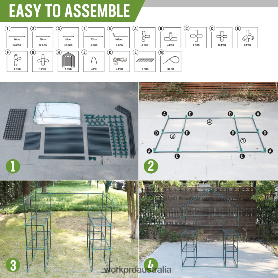 WORKPRO Large 3 Tier 8 ShelvesOutdoor Portable Walk-in Gardening Greenhouse D4R0VT290 Tool Useful