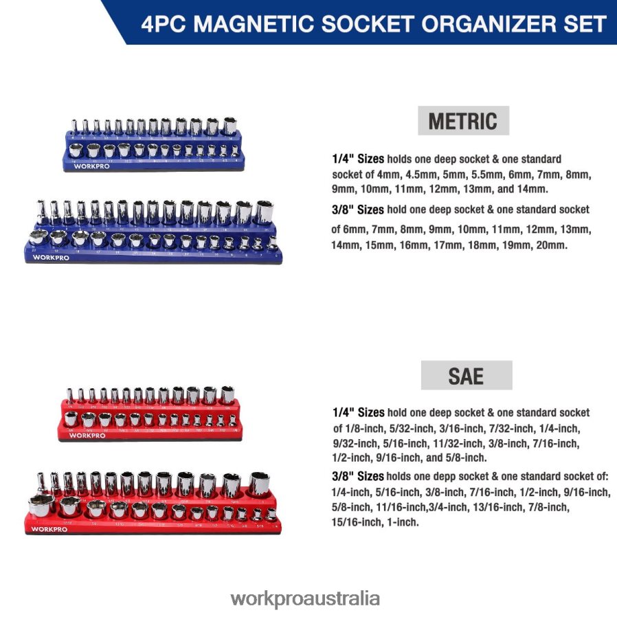 WORKPRO Magnetic Receptacle Organizer Set of 4 D4R0VT134 Tool Morden