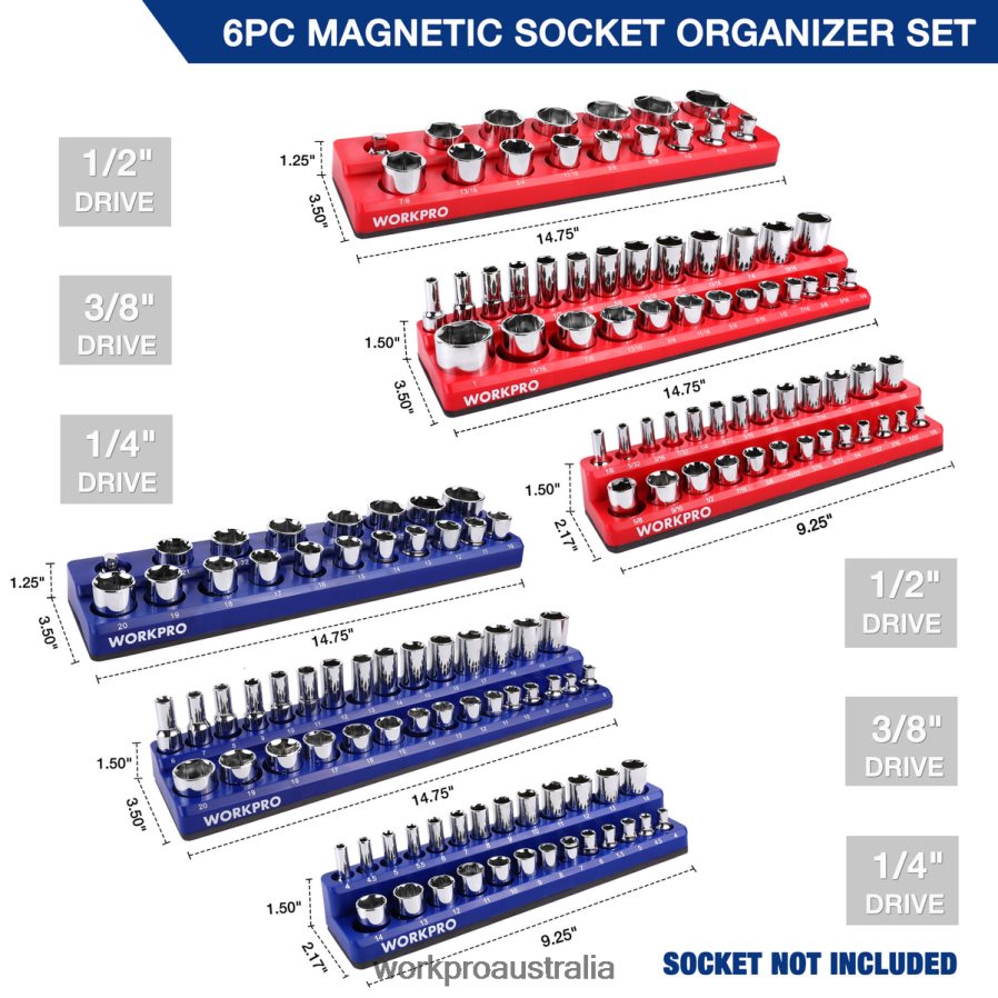 WORKPRO Magnetic Receptacle Organizer Set of 6 D4R0VT126 Tool Morden