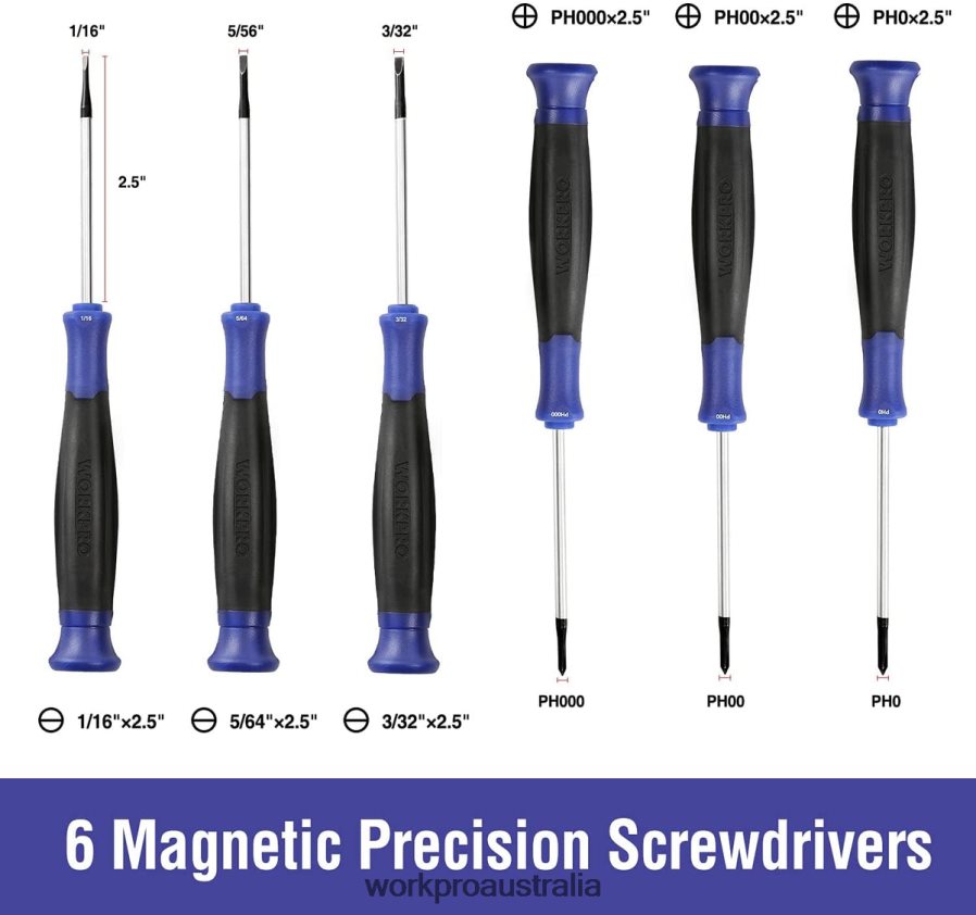 WORKPRO Magnetic Screwdriver Set 16 Pcs Torx Slotted Phillips Precision Screwdrivers with Magnetizer D4R0VT98 Tool New