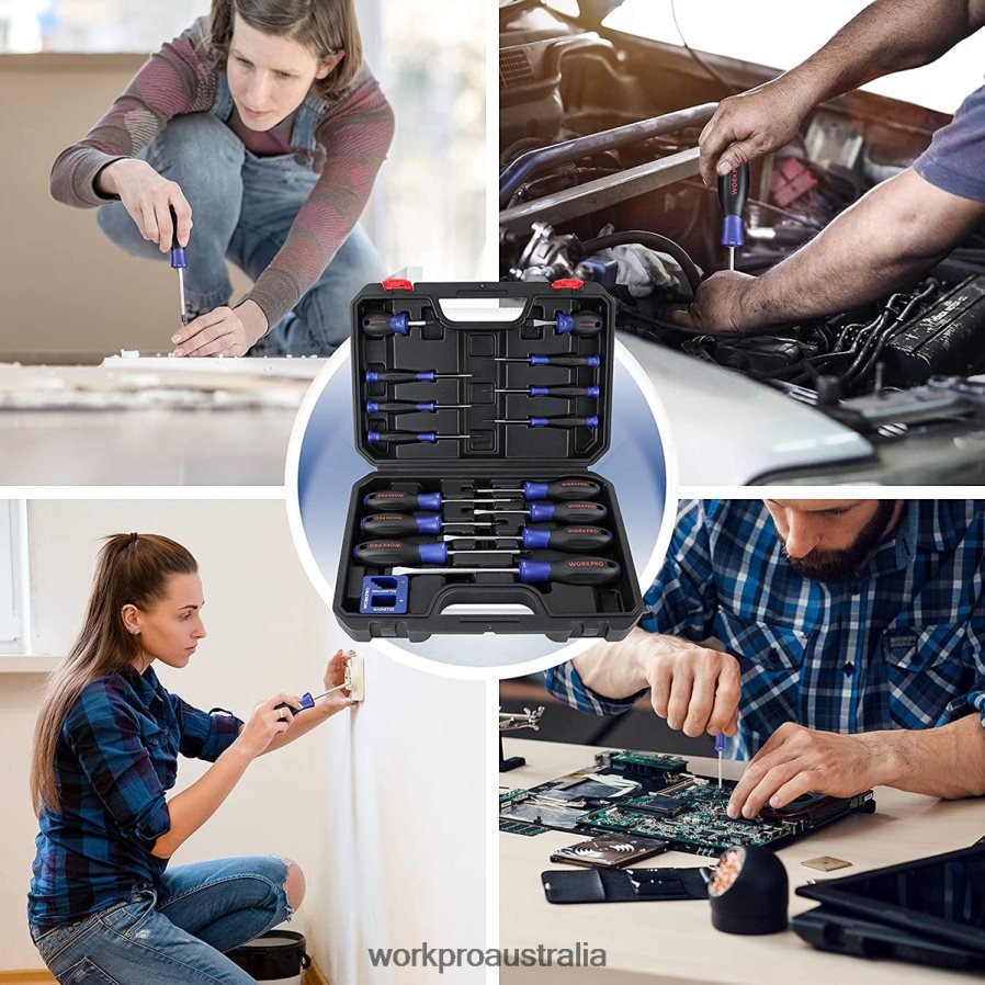 WORKPRO Magnetic Screwdriver Set 16 Pcs Torx Slotted Phillips Precision Screwdrivers with Magnetizer D4R0VT98 Tool New