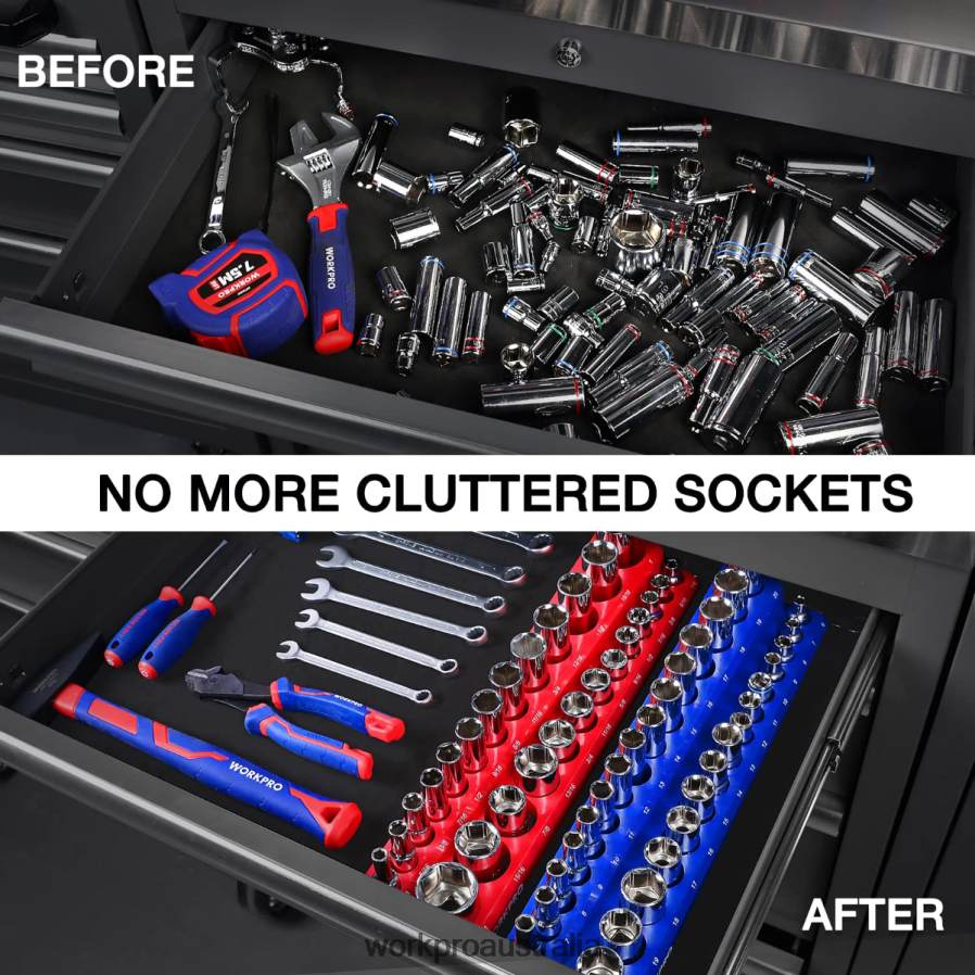 WORKPRO Magnetic Socket Organizer Set D4R0VT131 Tool New