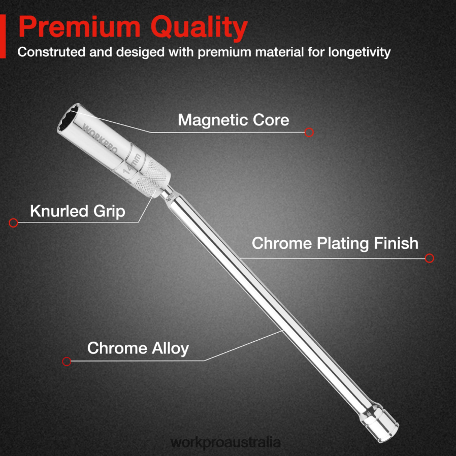 WORKPRO Magnetic Swivel Spark Plug With Thin Wall Socket D4R0VT144 Tool Morden