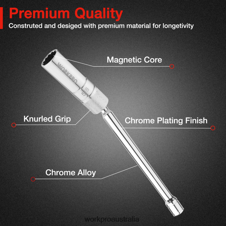 WORKPRO Magnetic Swivel Spark Plug With Thin Wall Socket D4R0VT146 Tool Morden