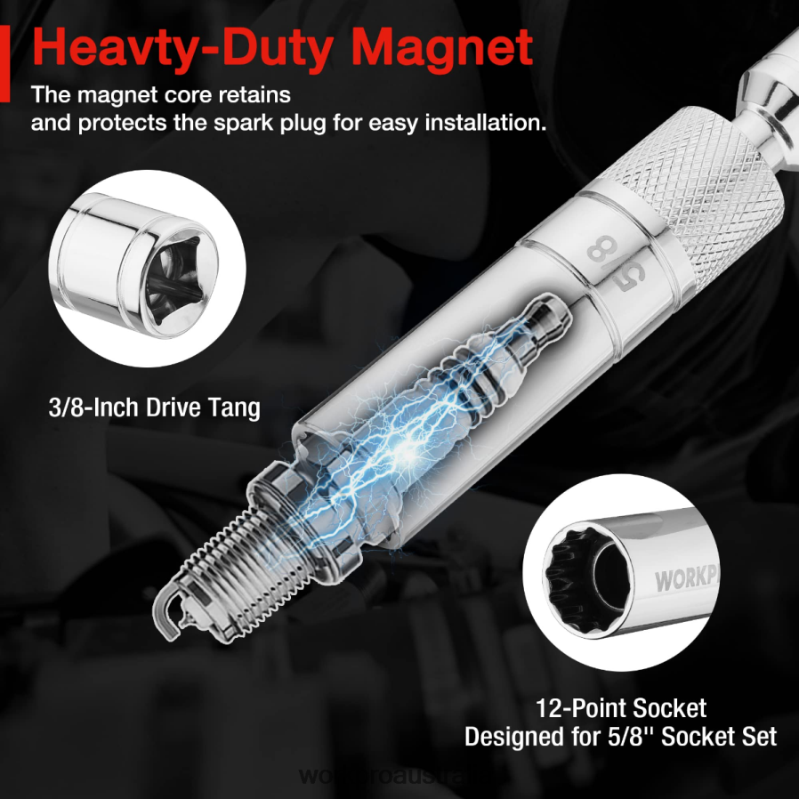 WORKPRO Magnetic Swivel Spark Plug With Thin Wall Socket D4R0VT147 Tool Helpful