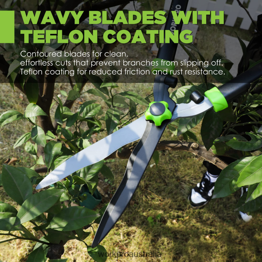 WORKPRO Manual Hedge Shears with Wavy Blade  Ergonomic Comfortable Handle D4R0VT287 Tool New