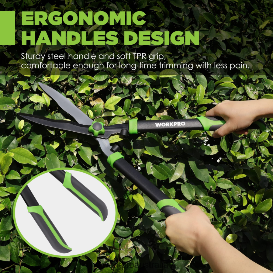 WORKPRO Manual Hedge Shears with Wavy Blade  Ergonomic Comfortable Handle D4R0VT287 Tool New