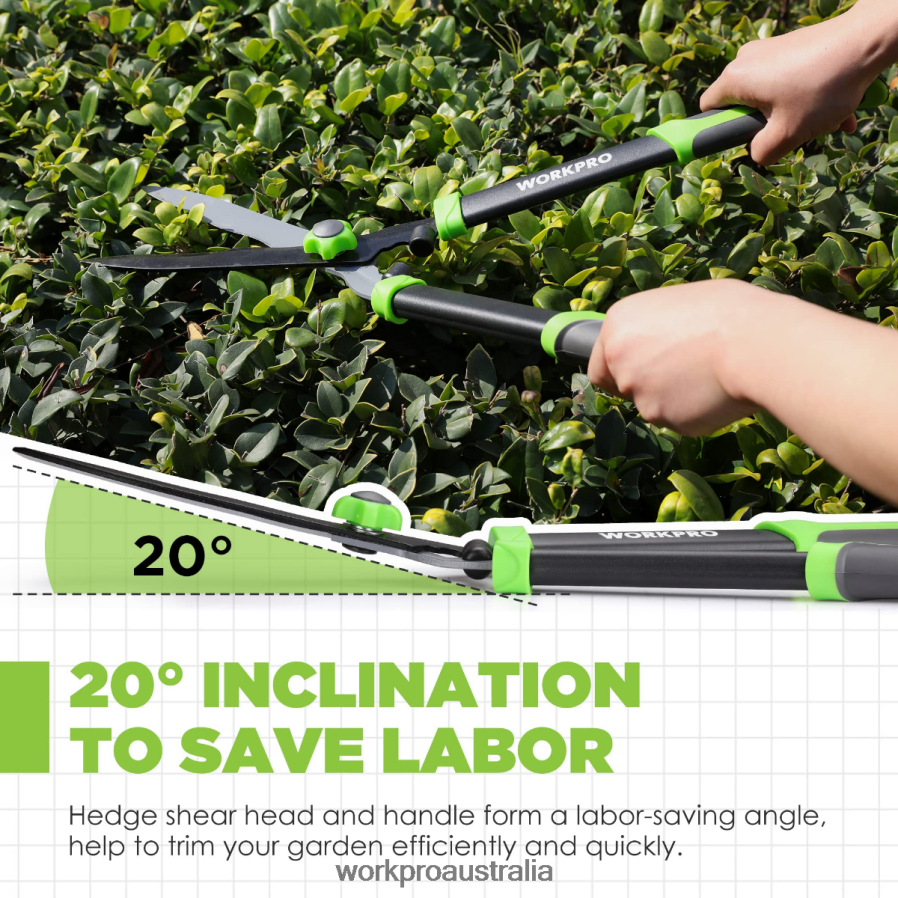 WORKPRO Manual Hedge Shears with Wavy Blade  Ergonomic Comfortable Handle D4R0VT287 Tool New