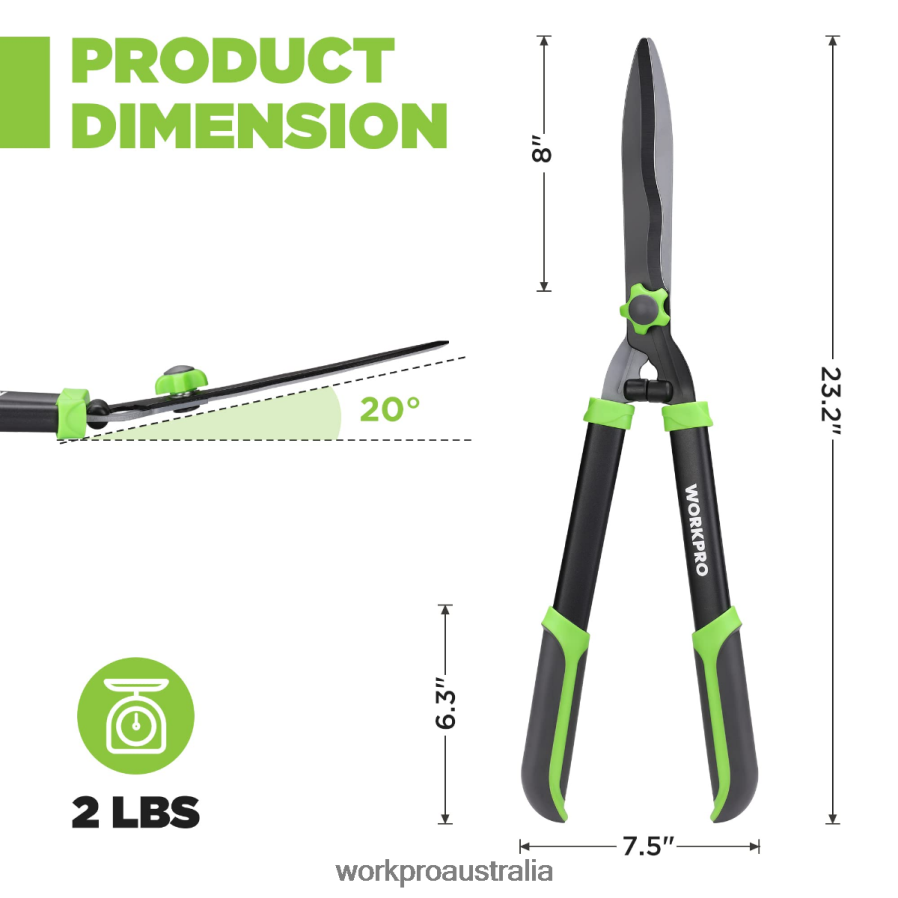 WORKPRO Manual Hedge Shears with Wavy Blade  Ergonomic Comfortable Handle D4R0VT287 Tool New