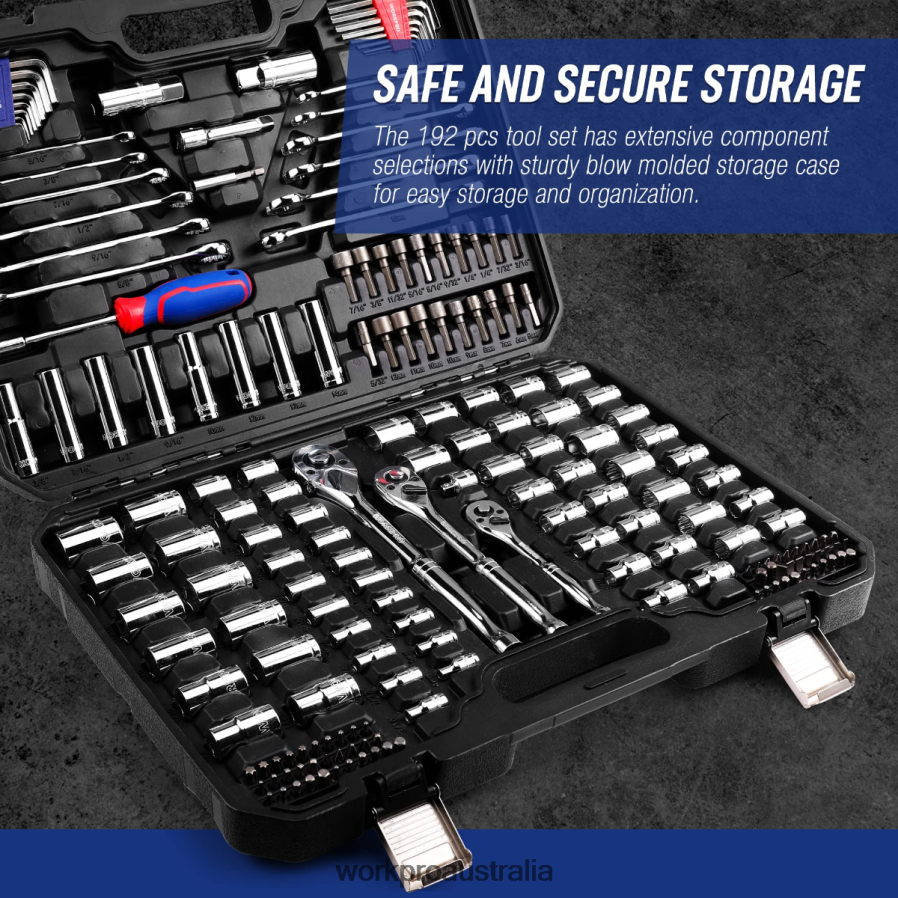 WORKPRO Mechanic Tool Set 192 Pcs Socket Wrench Set with Storage Case D4R0VT311 Tool Useful
