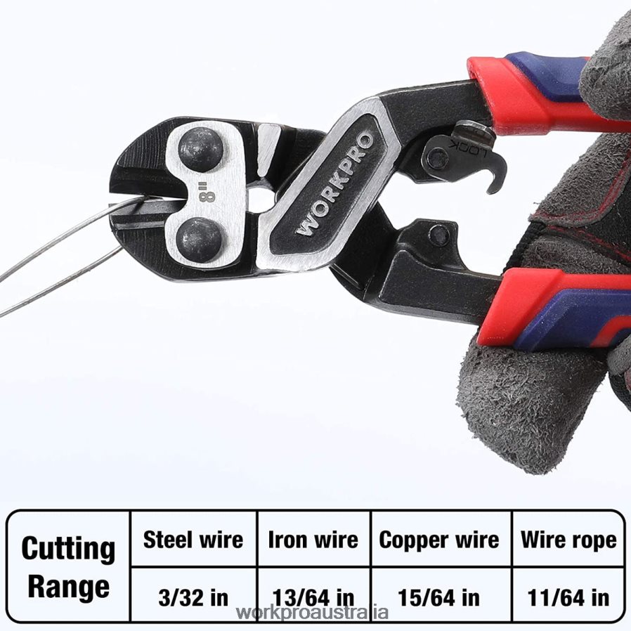 WORKPRO Mini Bolt Cutter with Security Lock  More Efficient Leverage D4R0VT154 Tool Morden