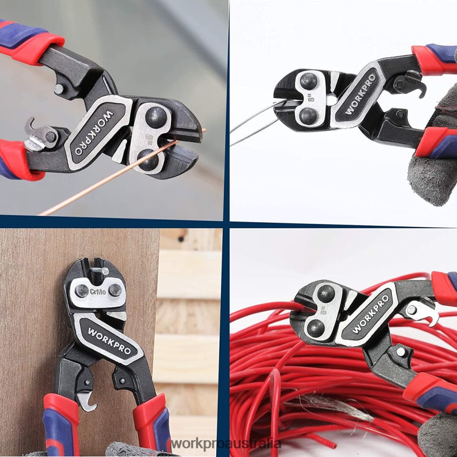 WORKPRO Mini Bolt Cutter with Security Lock  More Efficient Leverage D4R0VT154 Tool Morden