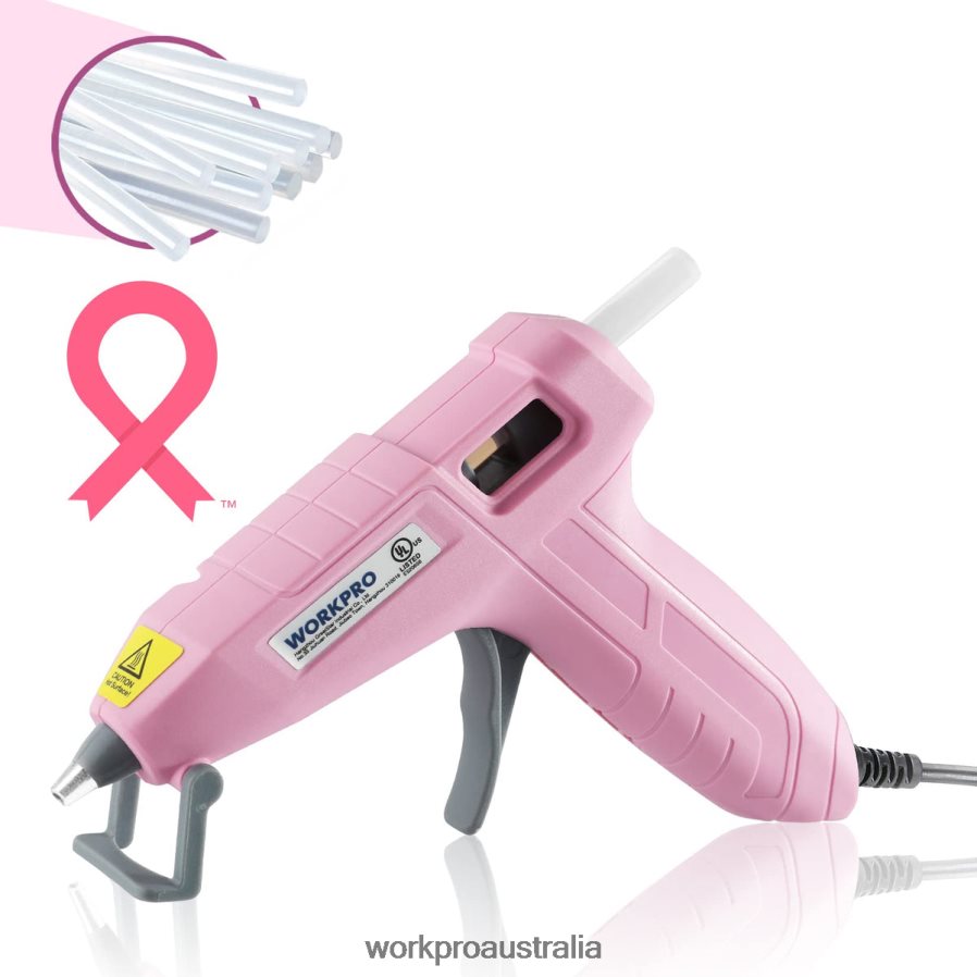 WORKPRO Mini Hot Glue Gun Kit with 20 Pcs Hot Glue Sticks D4R0VT162 Tool Pink/White