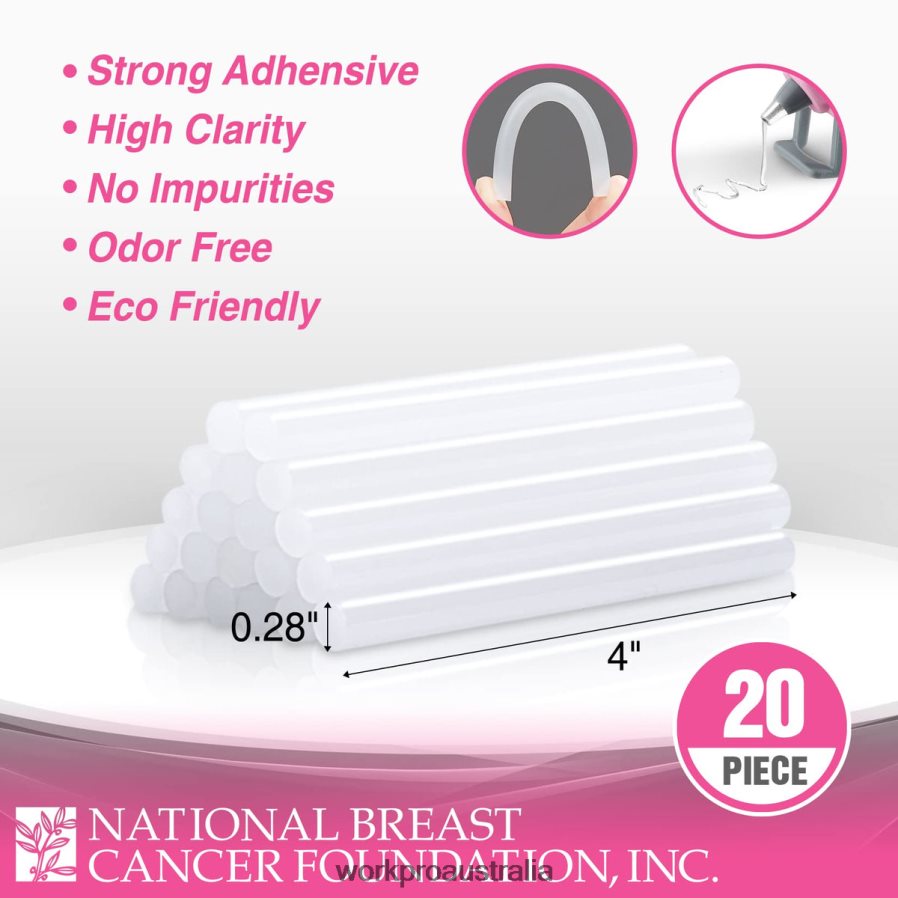 WORKPRO Mini Hot Glue Gun Kit with 20 Pcs Hot Glue Sticks D4R0VT162 Tool Pink/White