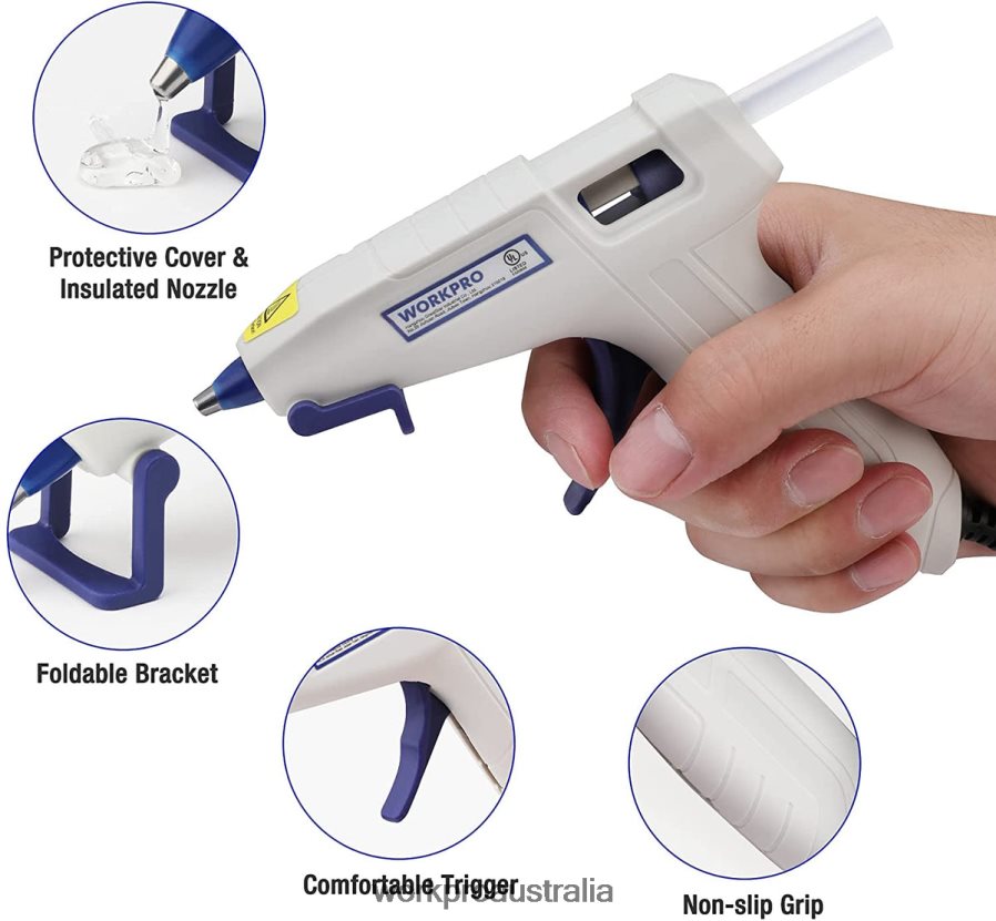 WORKPRO Mini Hot Glue Gun Kit with 20 Pcs Hot Glue Sticks D4R0VT162 Tool Pink/White