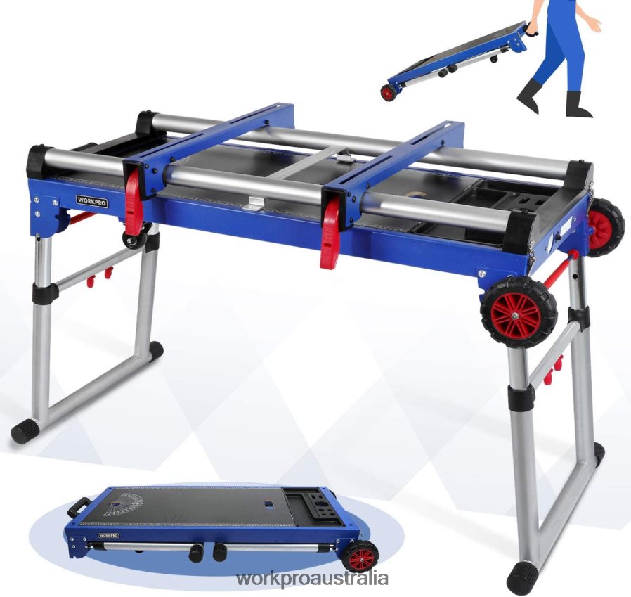 WORKPRO Miter Saw Stand 5-in-1 Portable Workbench with Detachable Miter Saw Stand  Height Adjustable Legs D4R0VT2 Storage Useful